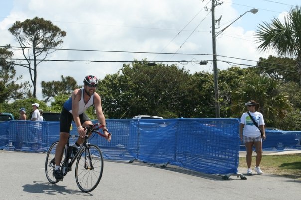 Finishing the bike course at Gulf Coast Triathlon