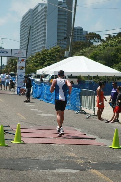 Running to Finish Line at Gulf Coast Triathlon