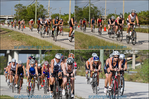 Drafting on the bike course at Ironman 70.3 Miami.