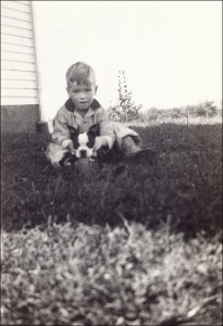 My great uncle, Paul, with a Boston Terrier in 1932
