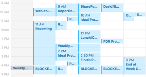 Typical week of meetings on my calendar