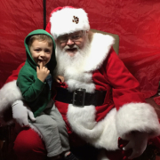 Visiting Santa Claus at the 2017 town tree lighting