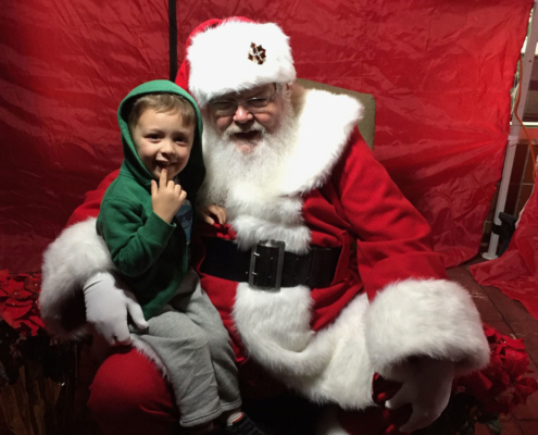 Visiting Santa Claus at the 2017 town tree lighting