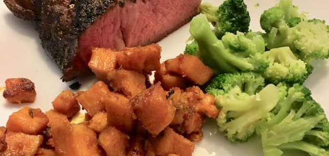 Steak and paprika sweet potatoes