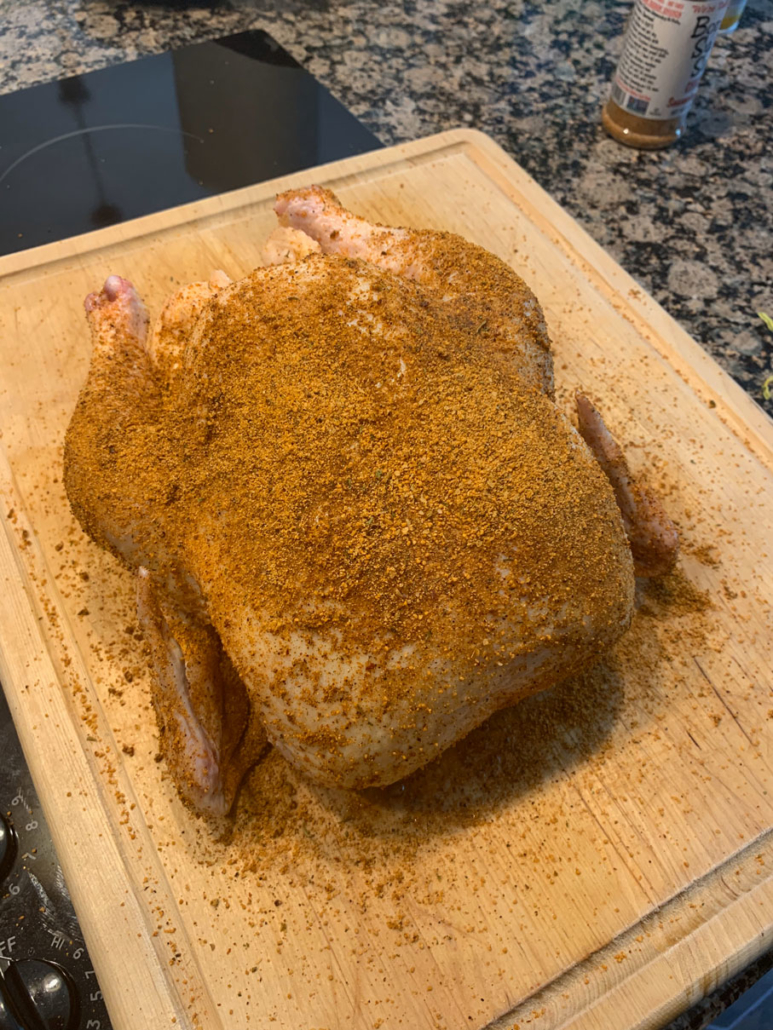 Chicken before going on the smoker