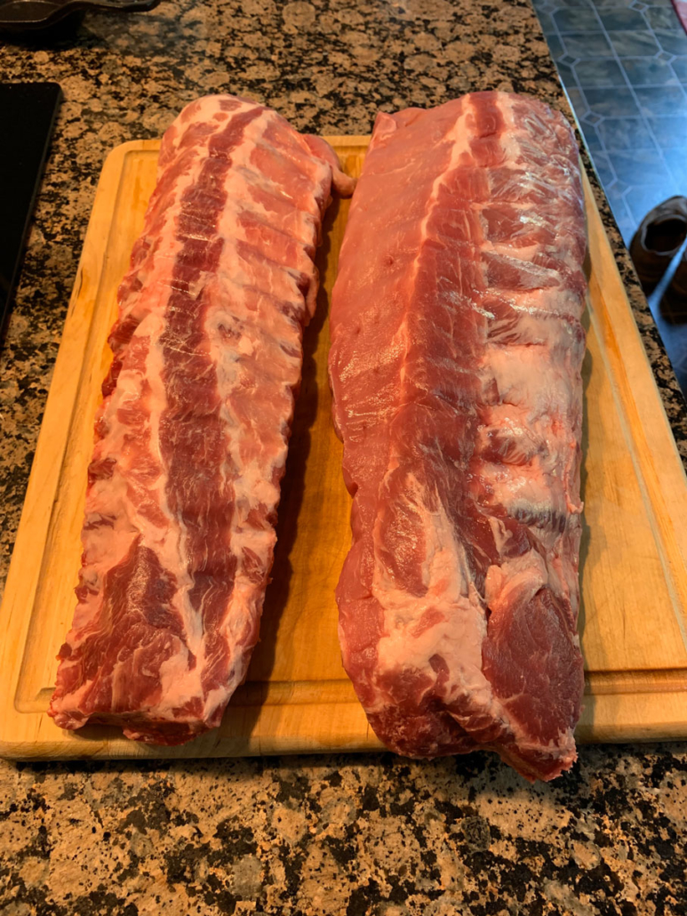 Ribs trimmed and ready to go on the smoker