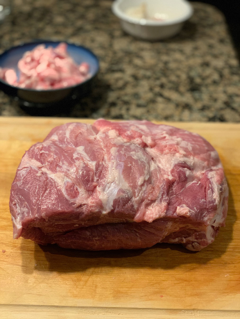 Pork butt trimmed