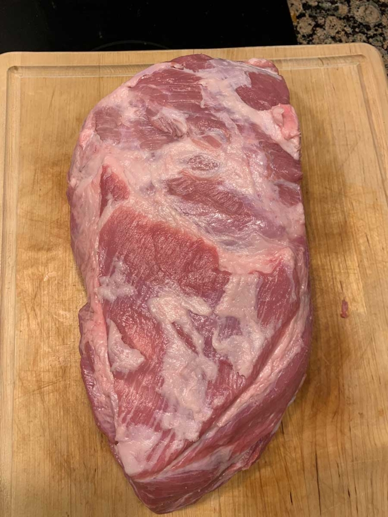 Pork butt after trimming