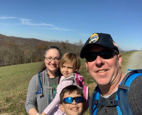 Starting our hike into Moses Cone Manor's trails