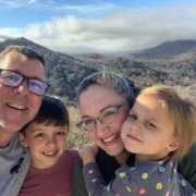 Last photo at the rental house before heading home