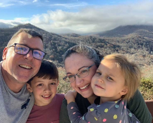 Last photo at the rental house before heading home